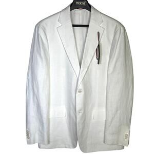 Tommy Hilfiger Men's Modern-Fit 100% Linen Sport Coat Bright White 40R $295